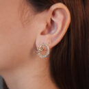 Brinco pavão cravejado cristal