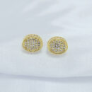 Brinco oval cravejado