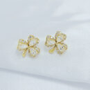 Brinco trevo cravejado