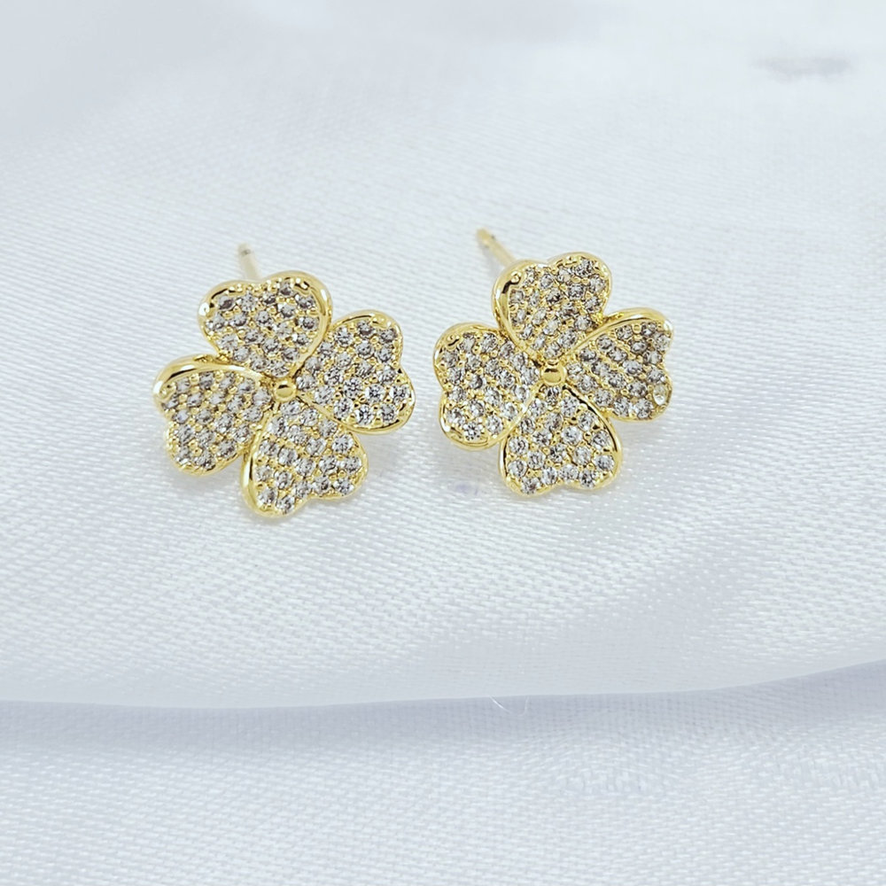 Brinco trevo cravejado - Imagem 2