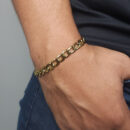 Pulseira masculina elos largos dourado