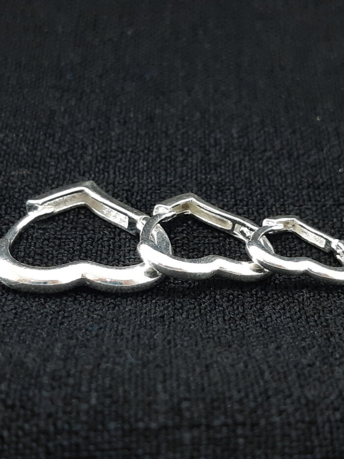 Trio de argolas coração liso