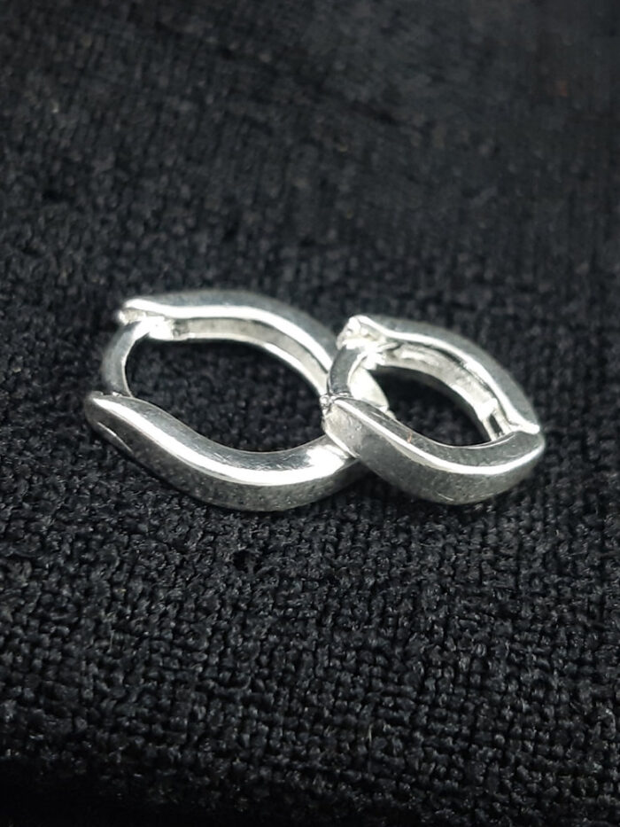 Brinco argola duplo liso prateada