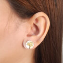 Brinco árvore da vida com pedra cristal