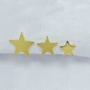 Trio de brincos estrela lisa chapeada
