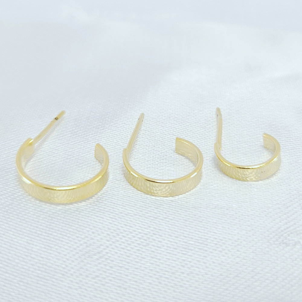 Trio de argola quadrada lisa