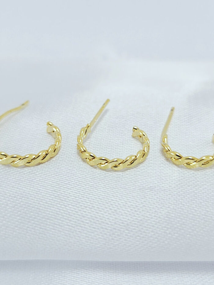 Trio de argola fio trançado