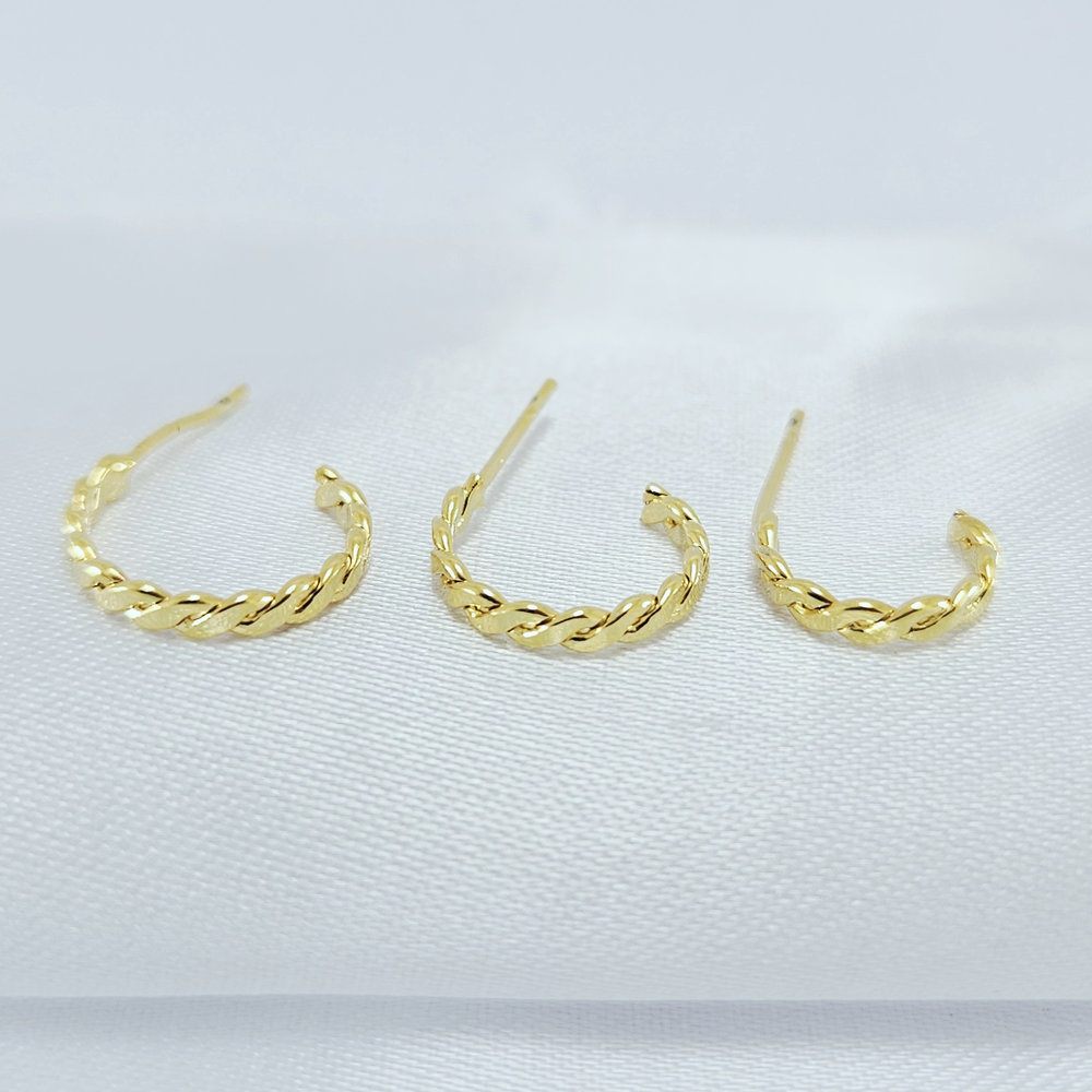 Trio de argola fio trançado