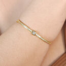 Bracelete ponto de luz quadrado fio cravejado