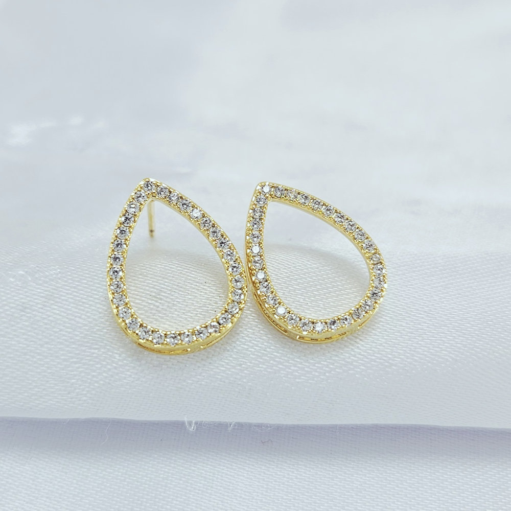 Brinco gota fio cravejado - Imagem 2