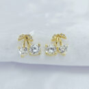 Brinco cereja com coração cristal cravejado