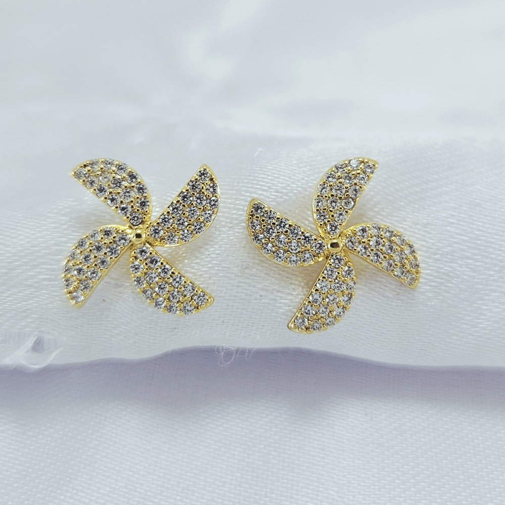 Brinco módulos catavento cravejado - Imagem 2