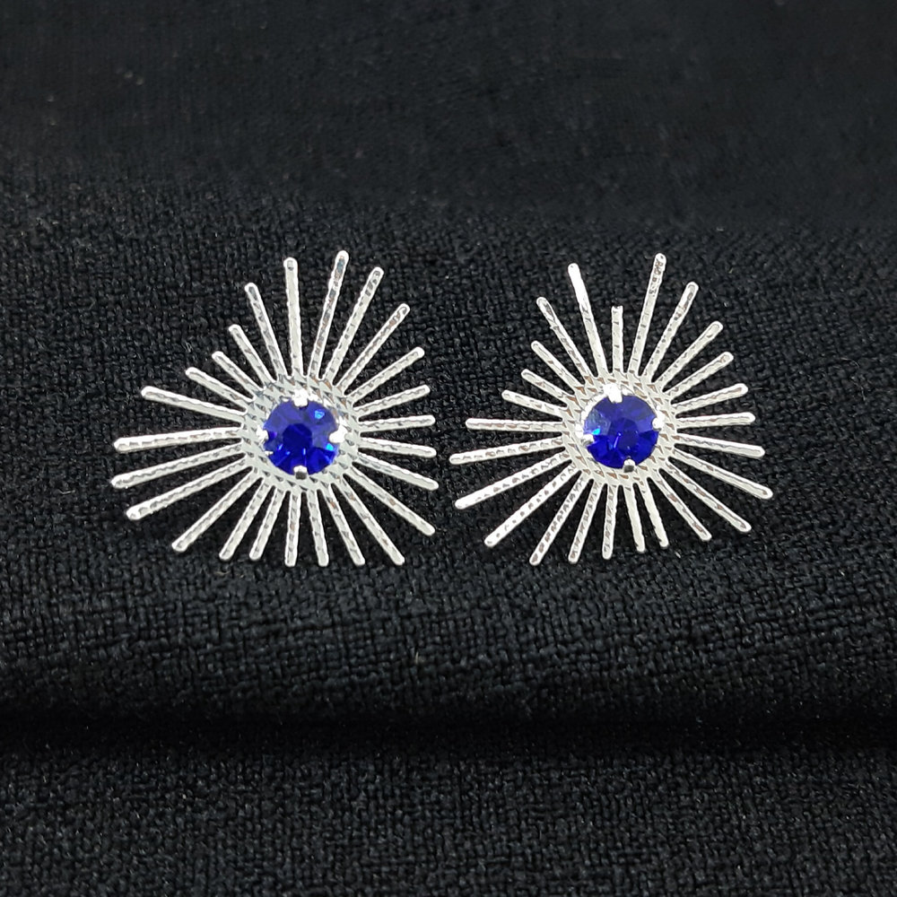 Brinco raios com formato de coração craquelado ponto de luz - Imagem 4