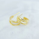 Brinco argola três fios detalhado