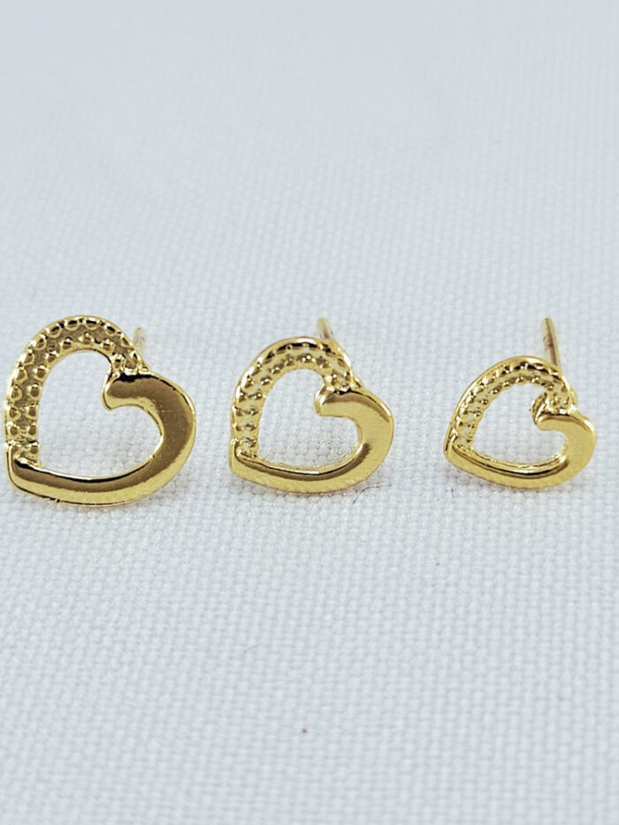 Trio coração detalhado e liso