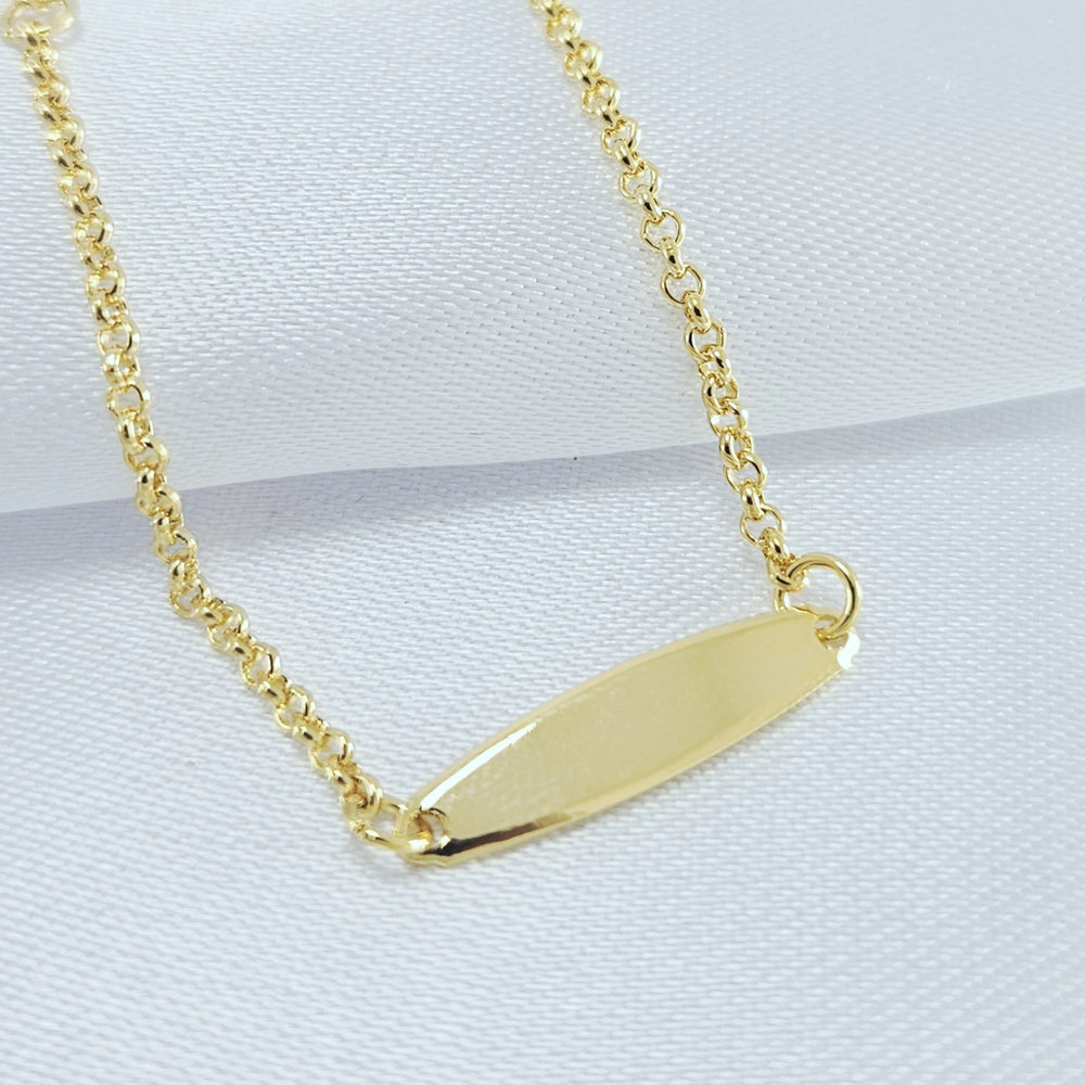 Pulseira infantil com plaquinha oval - Imagem 2