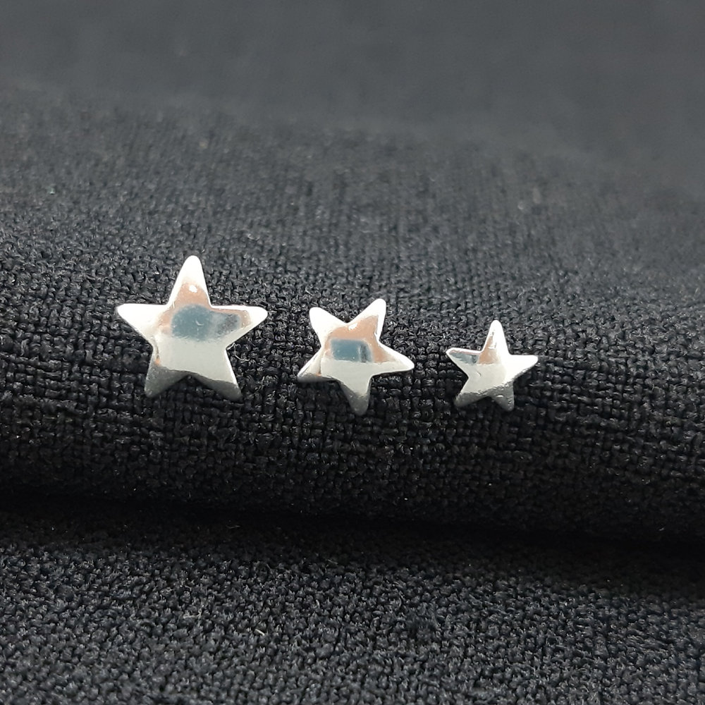 Trio de brinco estrela lisa
