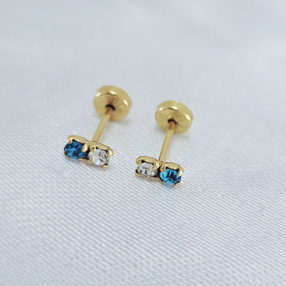 Brinco antialérgico pedrinha dupla IVOPITA - Imagem 2