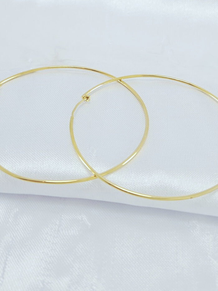 Brinco argola média lisa fechado