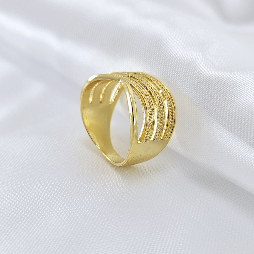 Anel com fios lisos e foscos entrelaçados - Imagem 2