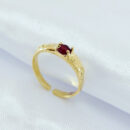 Anel infantil formatura pedra vermelha