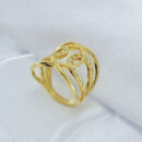 Anel fio cruzado cravejado e liso