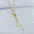 Gravatinha regulável com pedra oval cristal