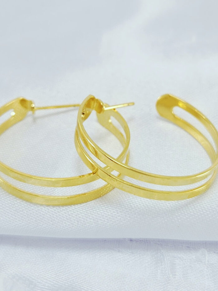 Argola faixa dupla vazada