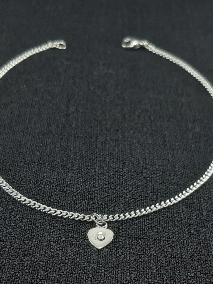 Tornozeleira elo português com coração