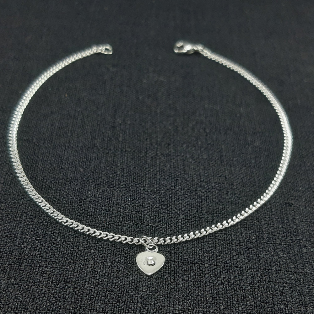 Tornozeleira elo português com coração