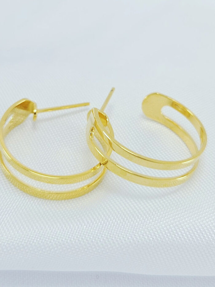 Argola dois fios lisos vazado