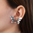 Brinco borboleta chapeada