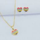 Conjunto infantil coração colorido