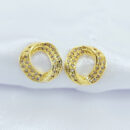 Brinco círculo detalhe cravejado