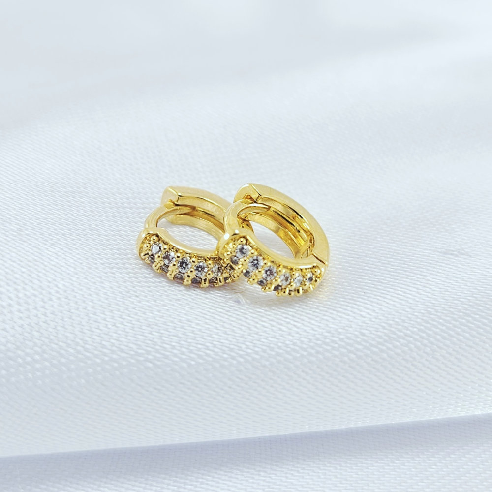 Argolinha cravejado zircônia