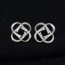 Brinco entrelaçados com pedras cristal