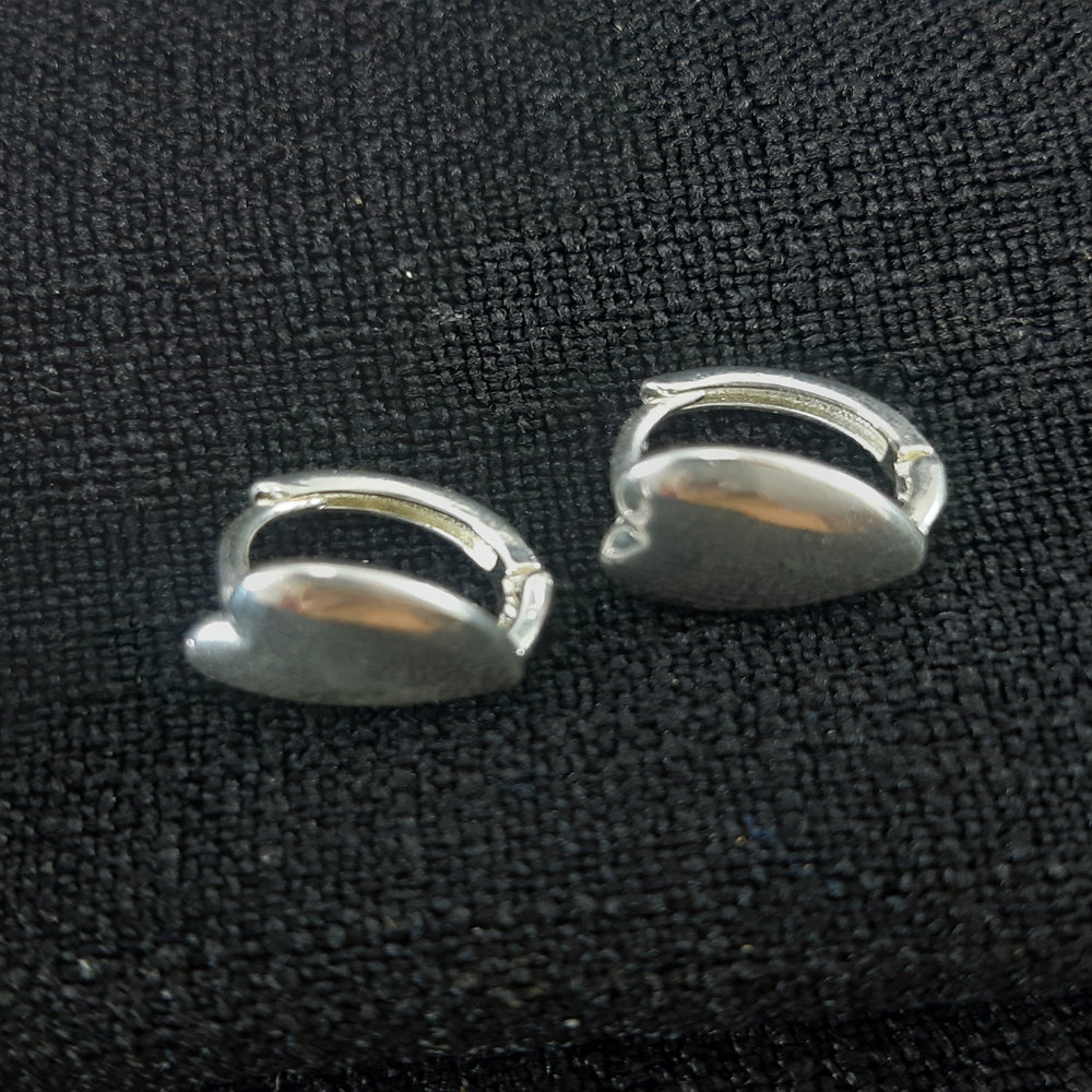 Brinco argolinha coração chapado - Imagem 2