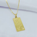 Gargantilha  pingente placa retangular lisa "Jesus me Guia"