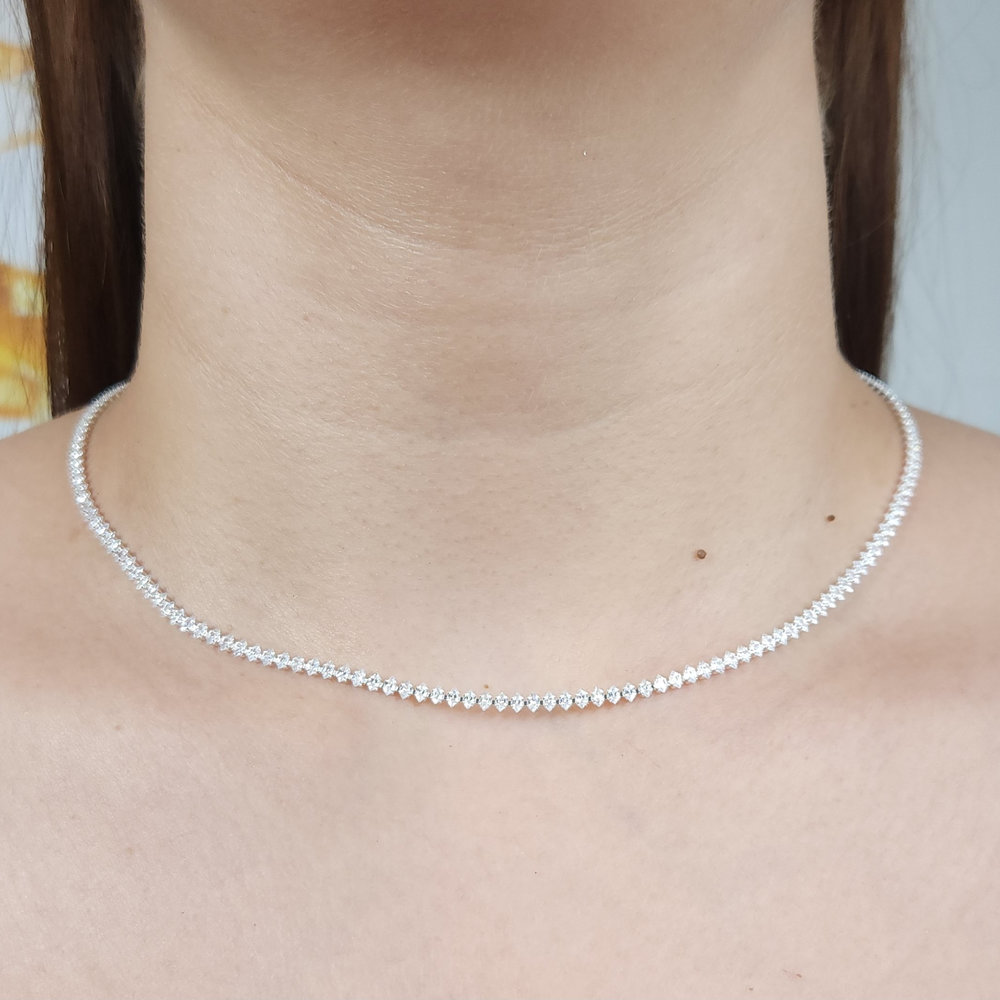 Gargantilha chocker riviera prateada