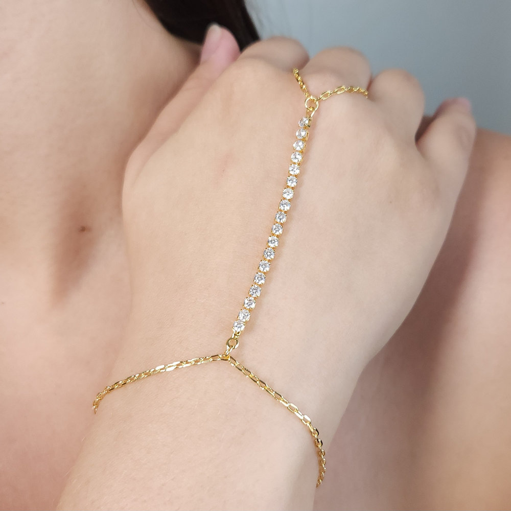 Pulseira indiana jade com fio riviera