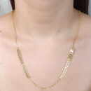 Gargantilha longuinho veneziana com folhas detalhado