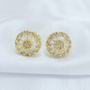 Brinco redondo cristais detalhados