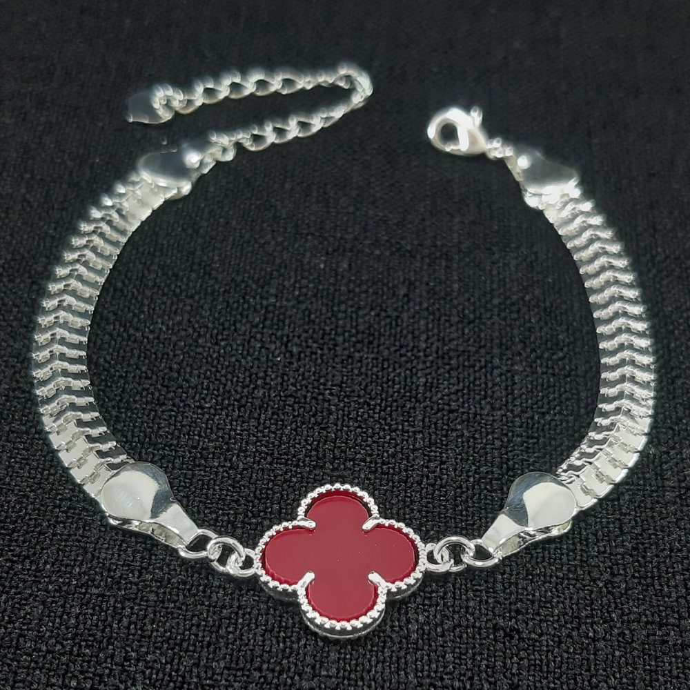 Pulseira malha snake grossa com trevo - Imagem 3