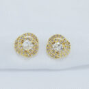 Brinco circulo cravejado com zircónias