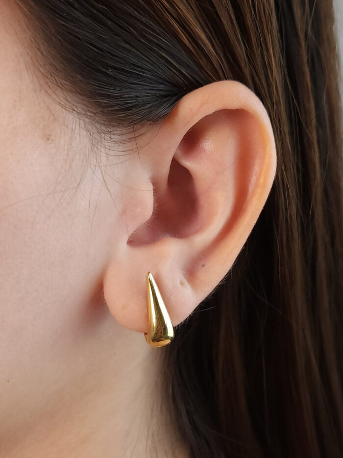 Brinco gota dourada boleada