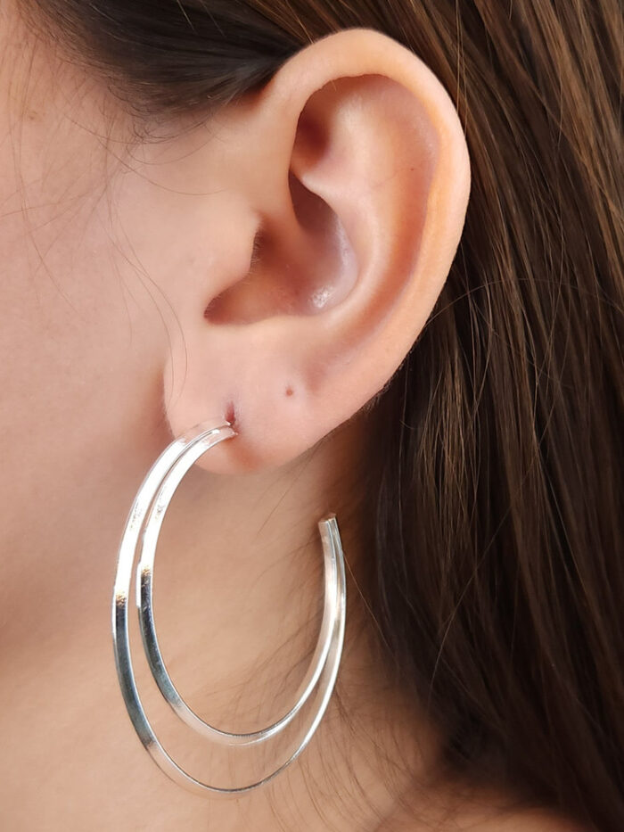 Argola dois fios lisos aberta