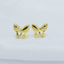 Brinco borboleta detalhe estrelas cravejada