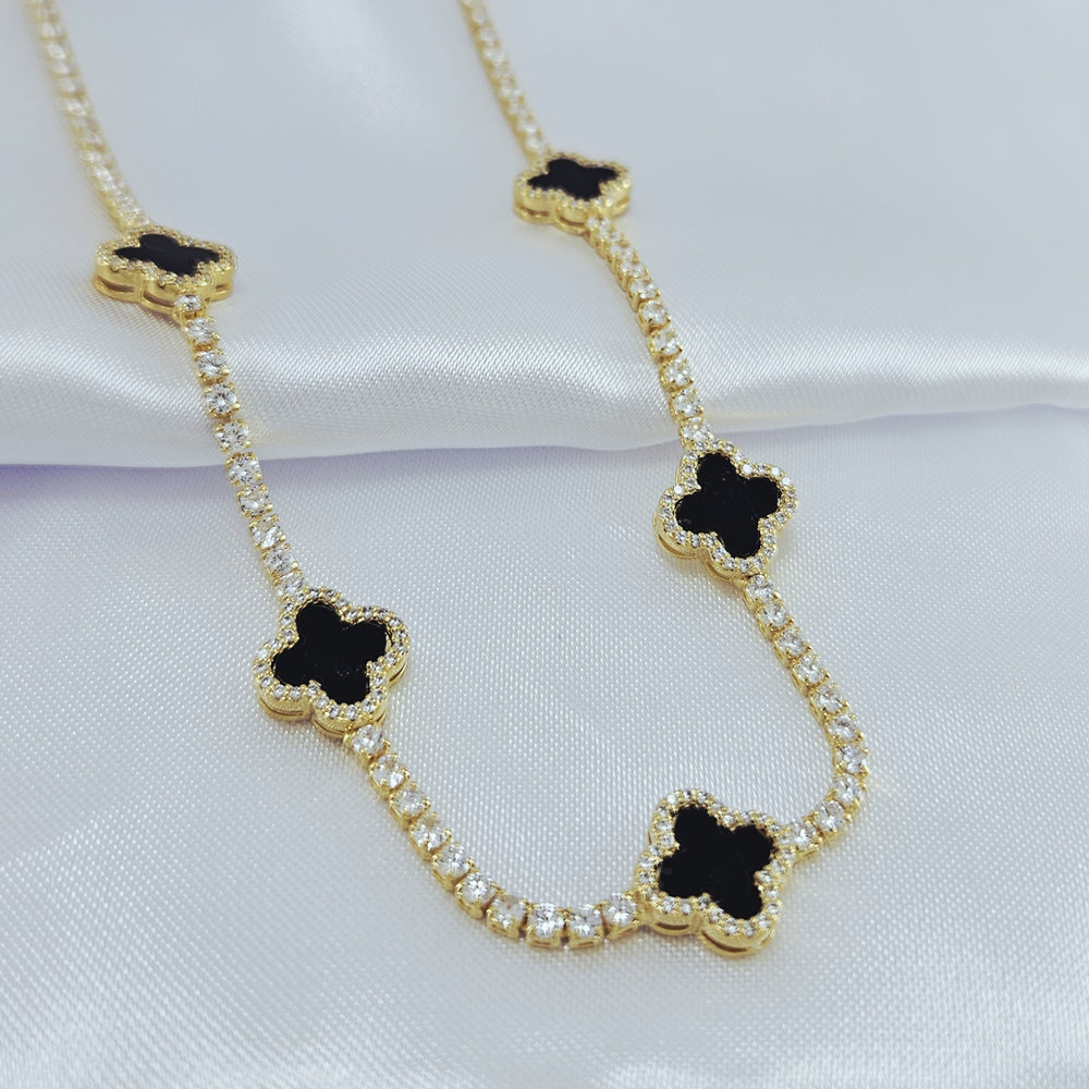 Choker fio riviera com trevo