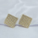 Brinco quadrado cravejado