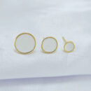 Brinco trio círculo pedra branca